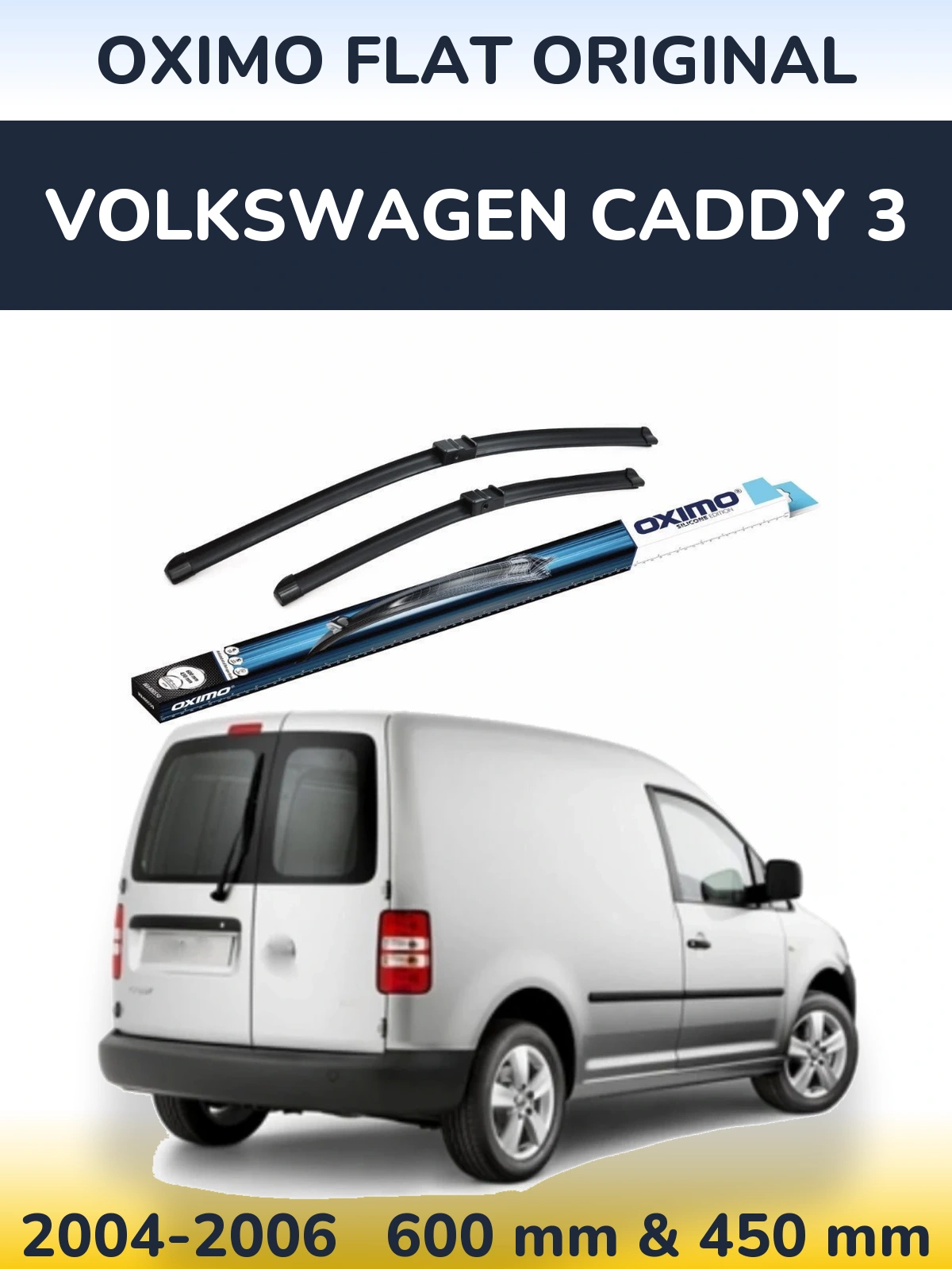 Sada předních stěračů Oximo Flat Original 600 a 450 mm pro Volkswagen Caddy 3 2004-2006