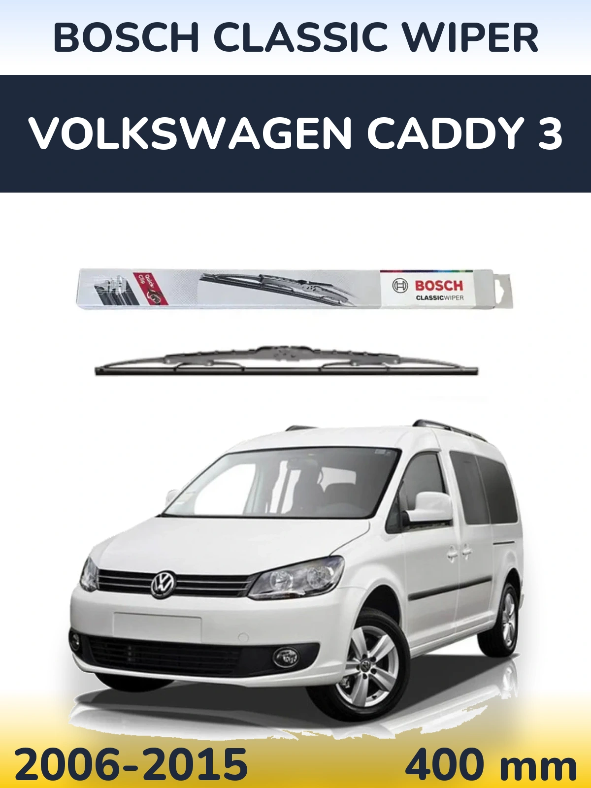 Zadní stěrač BOSCH Classic Wiper 400 mm pro Volkswagen Caddy 3 2006-2015