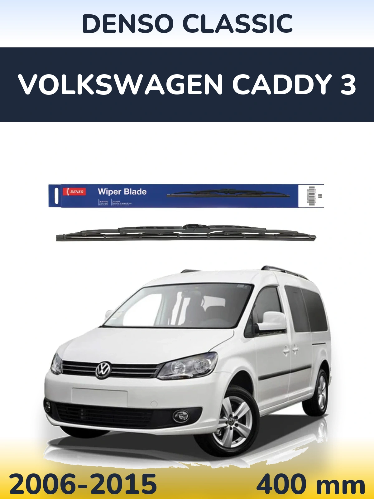 Zadní stěrač Denso Classic 400 mm pro Volkswagen Caddy 3 2006-2015
