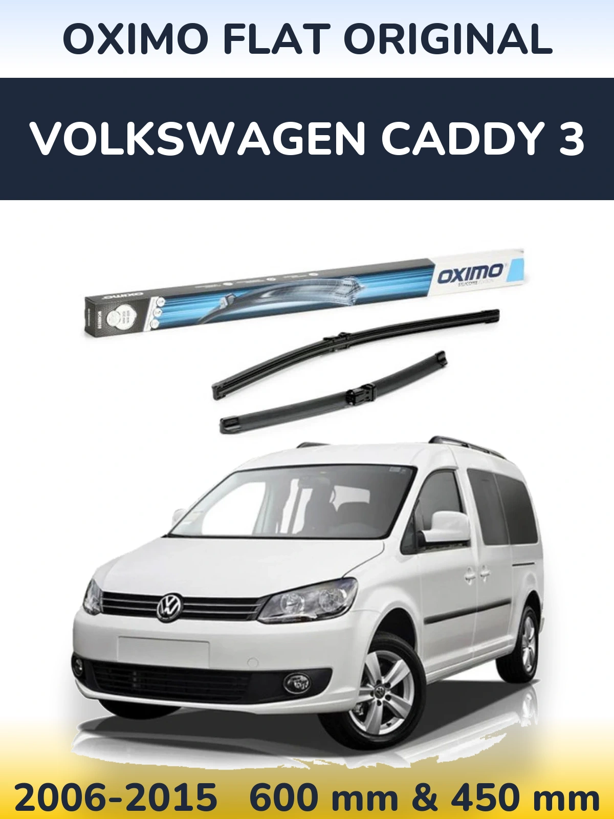 Sada předních stěračů Oximo Flat Original 600 a 450 mm pro Volkswagen Caddy 3 2006-2015