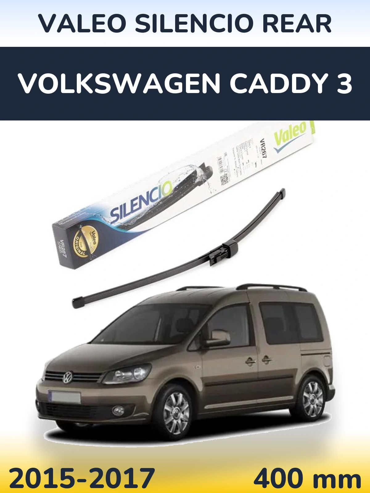 Zadní stěrač Valeo Silencio Rear 400 mm pro Volkswagen Caddy 3 2015-2017