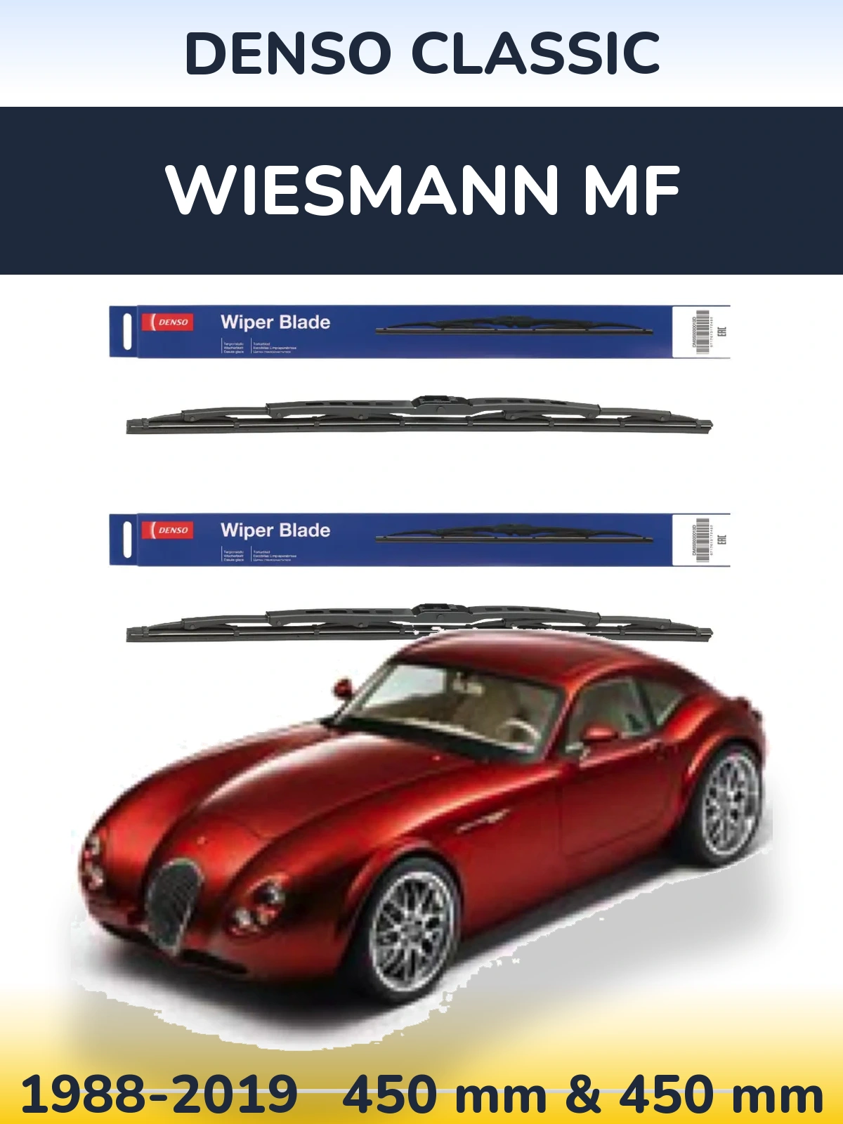 Sada předních stěračů Denso Classic 450 a 450 mm pro Wiesmann MF 1988-2019