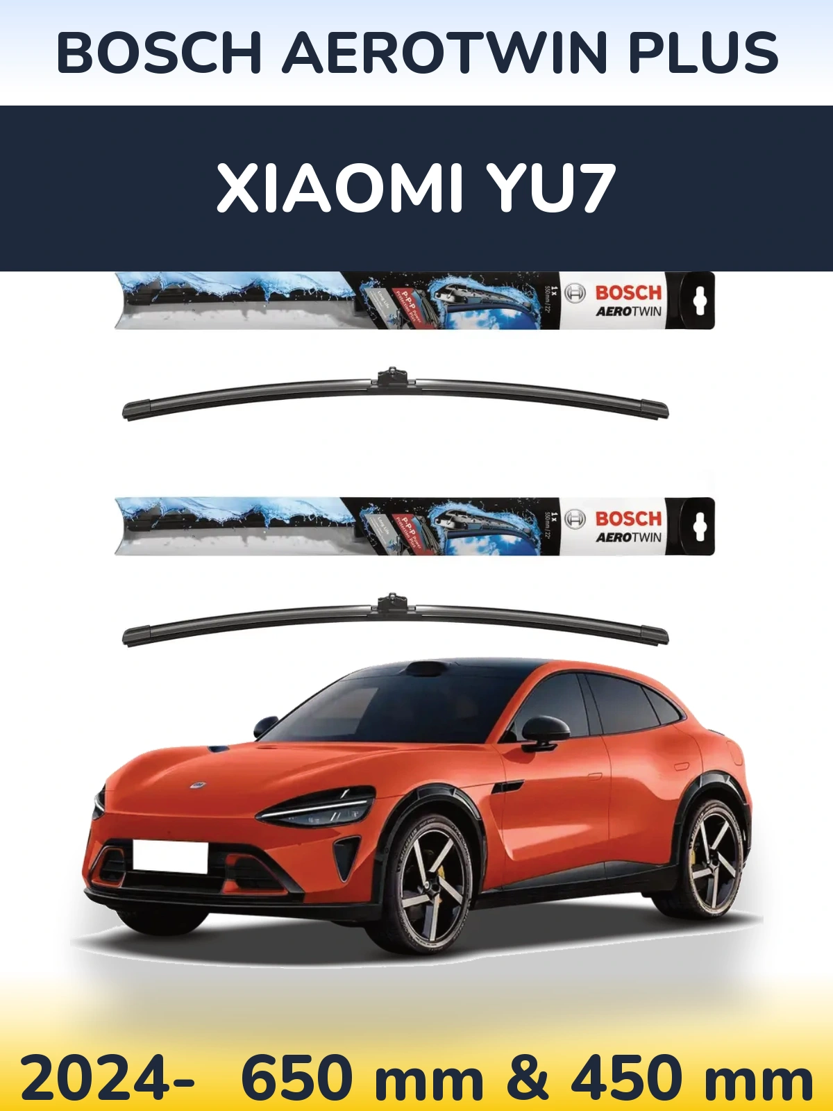 Sada předních stěračů BOSCH AeroTwin Plus 650 a 450 mm pro Xiaomi YU7 2024-2026