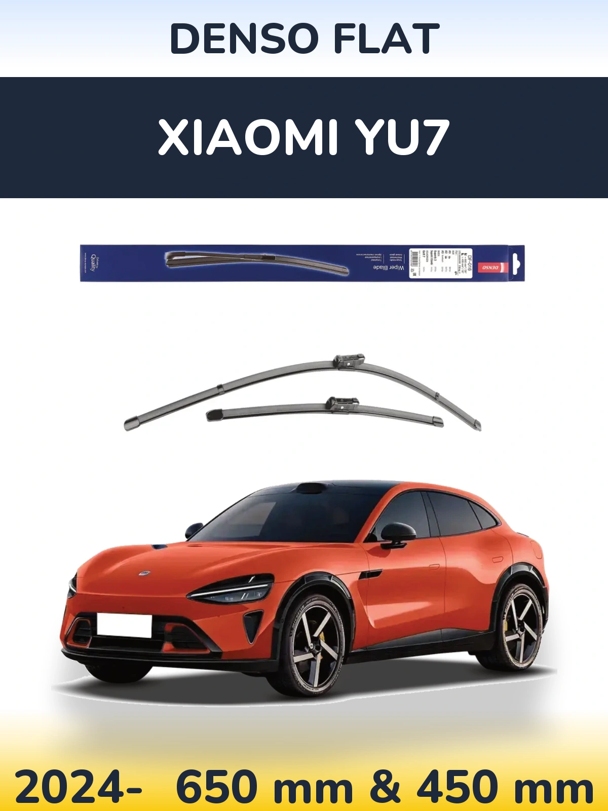 Sada předních stěračů Denso Flat 650 a 450 mm pro Xiaomi YU7 2024-2026