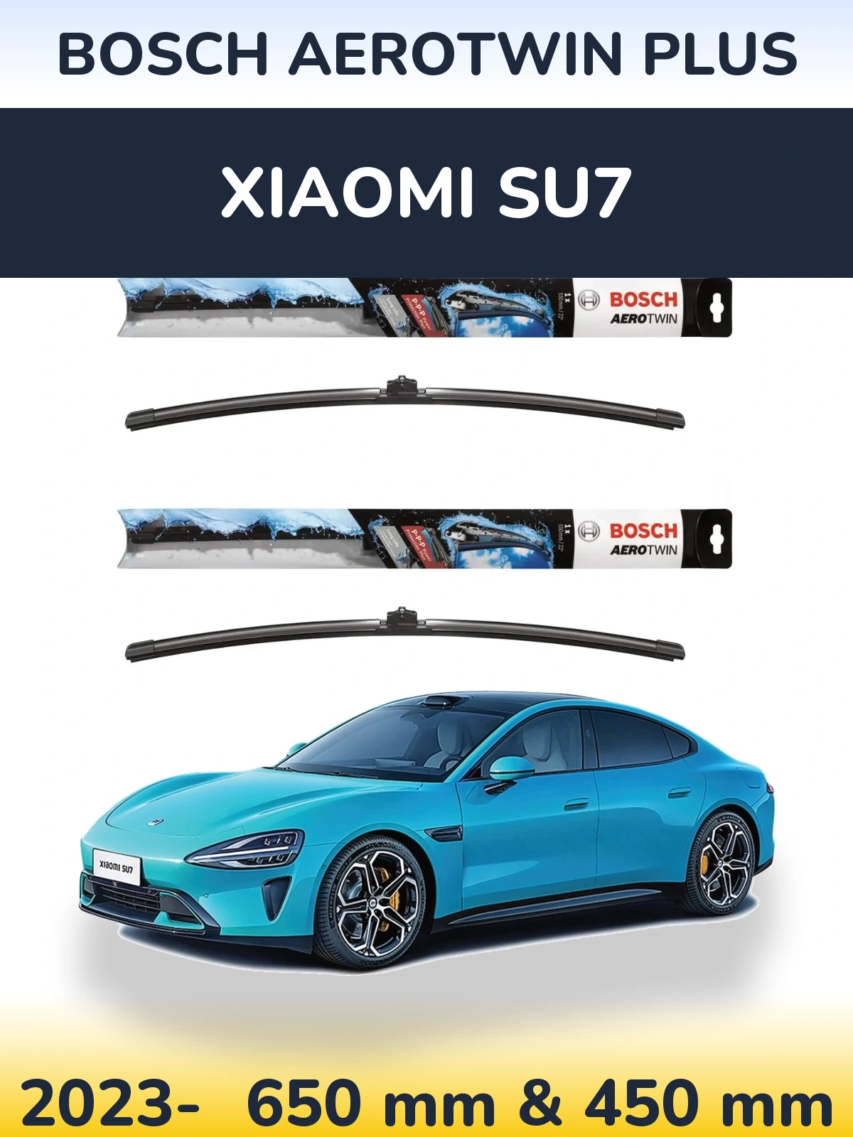 Комплект передніх щіток BOSCH AeroTwin Plus 650 & 450 мм для Xiaomi SU7 2023-2026