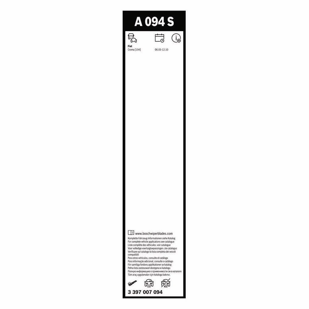 Sada předních stěračů BOSCH AeroTwin 625 a 425 mm pro Fiat Croma 2005-2011