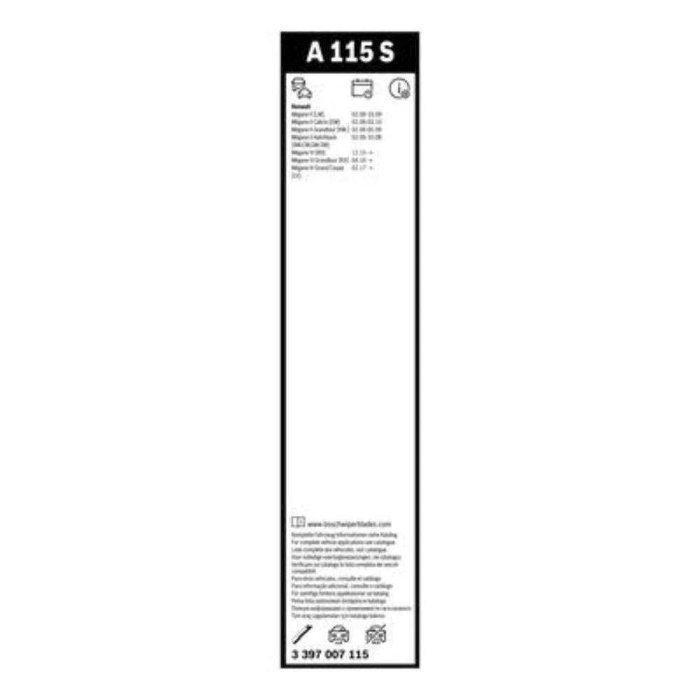 Sada předních stěračů BOSCH AeroTwin 600 a 450 mm pro Renault Megane 2 2006-2009