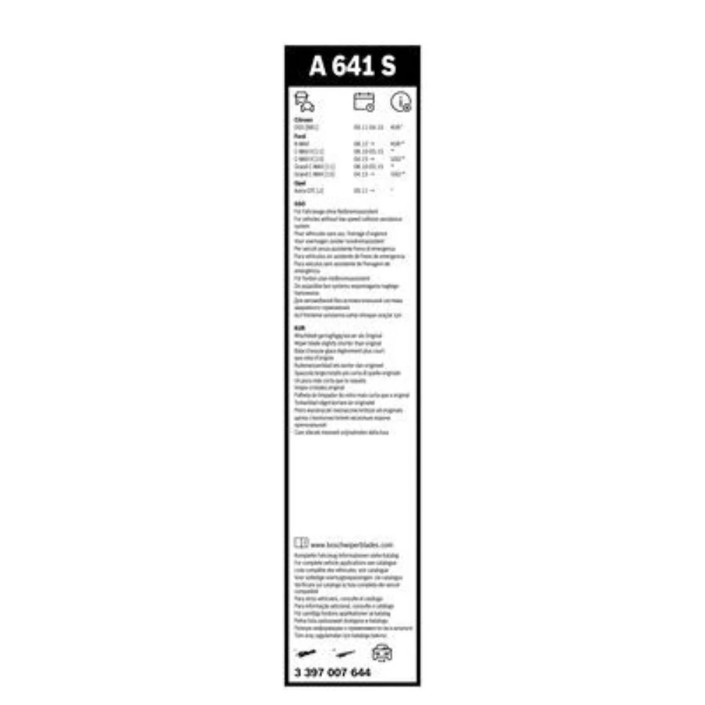 Sada předních stěračů BOSCH AeroTwin 725 a 625 mm pro Opel Astra J GTC 2009-2019