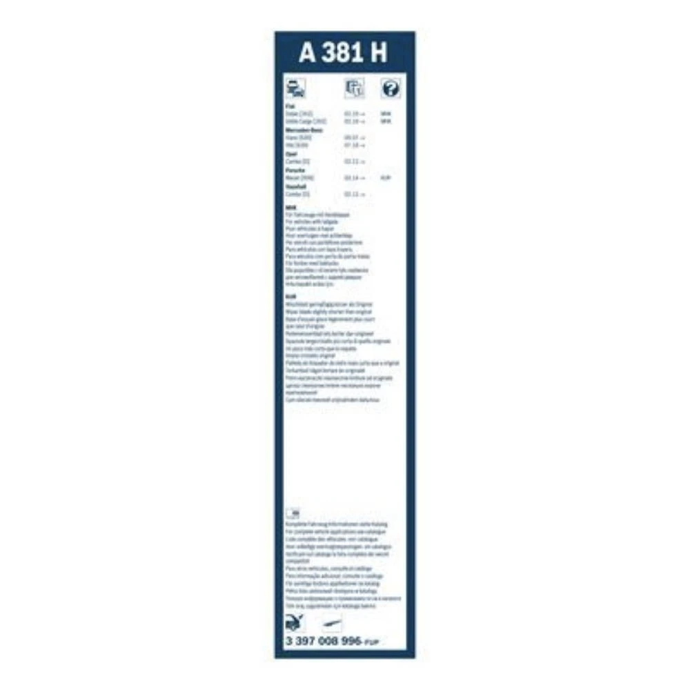 Zadní stěrač BOSCH Rear 380 mm pro Fiat Doblo 2 2010-2022