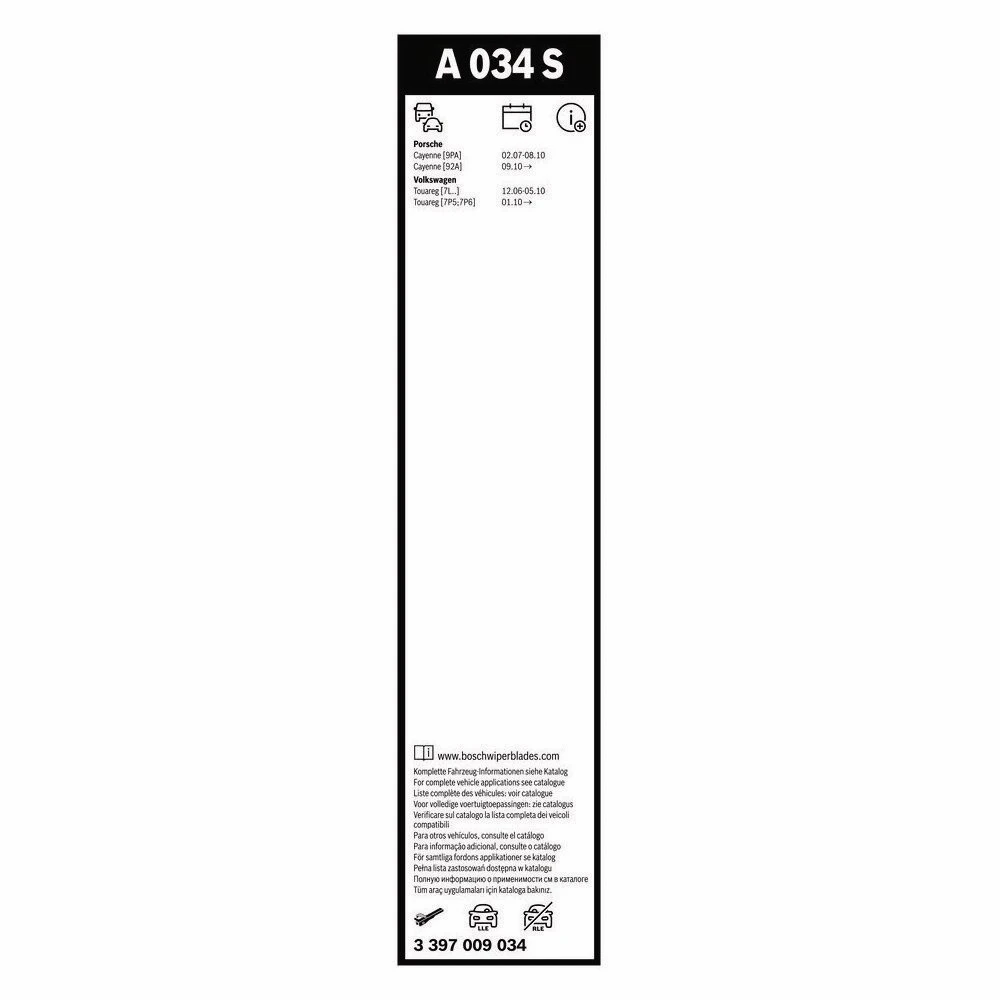 Sada předních stěračů BOSCH AeroTwin 650 a 650 mm pro Volkswagen Touareg 1 2006-2010