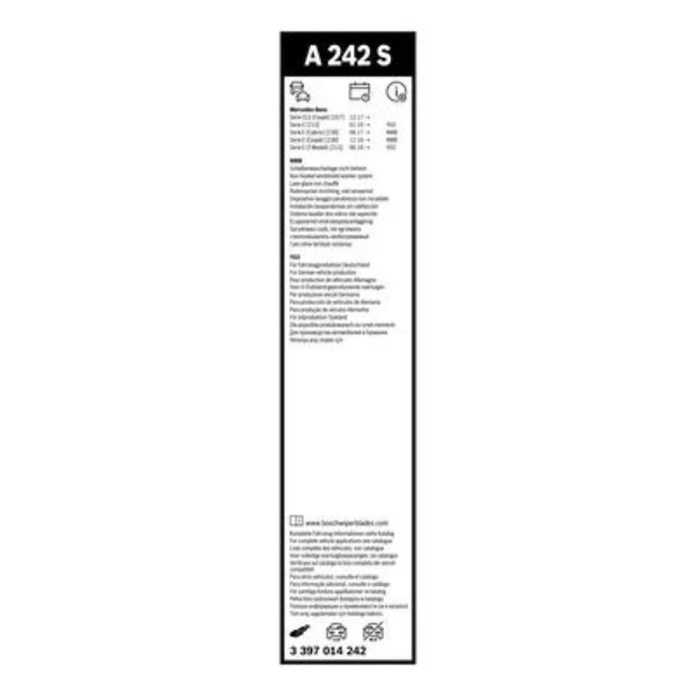 Sada předních stěračů BOSCH AeroTwin 600 a 550 mm pro Mercedes E Class 2016-2023