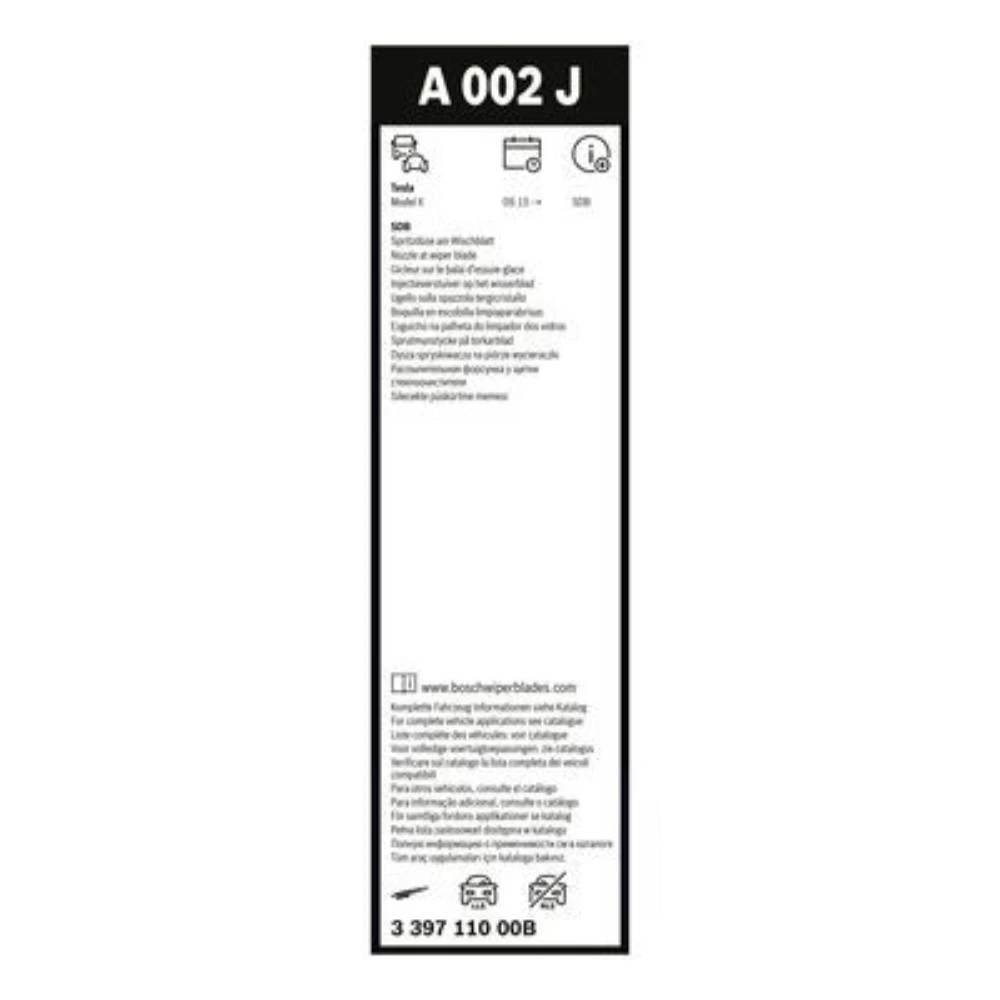 Sada předních stěračů BOSCH AeroTwin 700 a 450 mm pro Tesla Model X 2014-2020