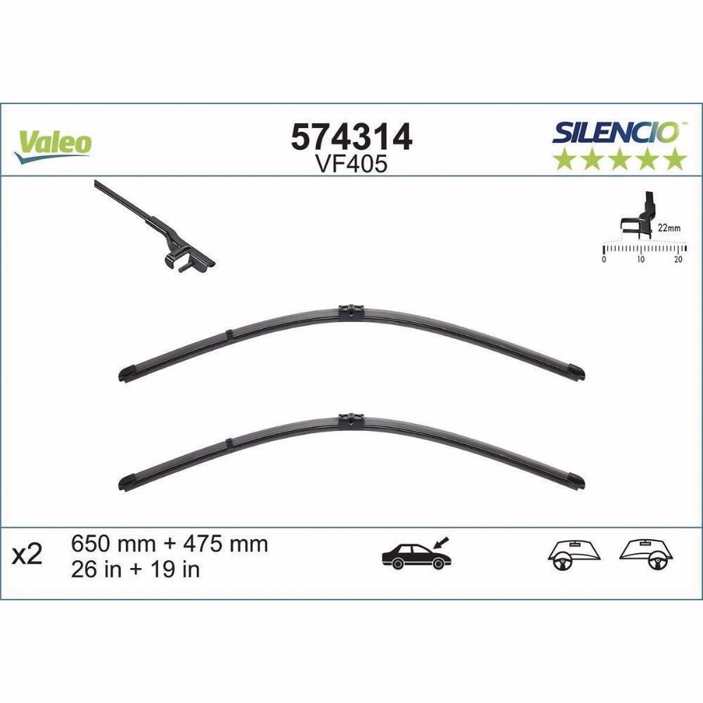 Stěrače Valeo Silencio Flat pro Ford C-MAX
