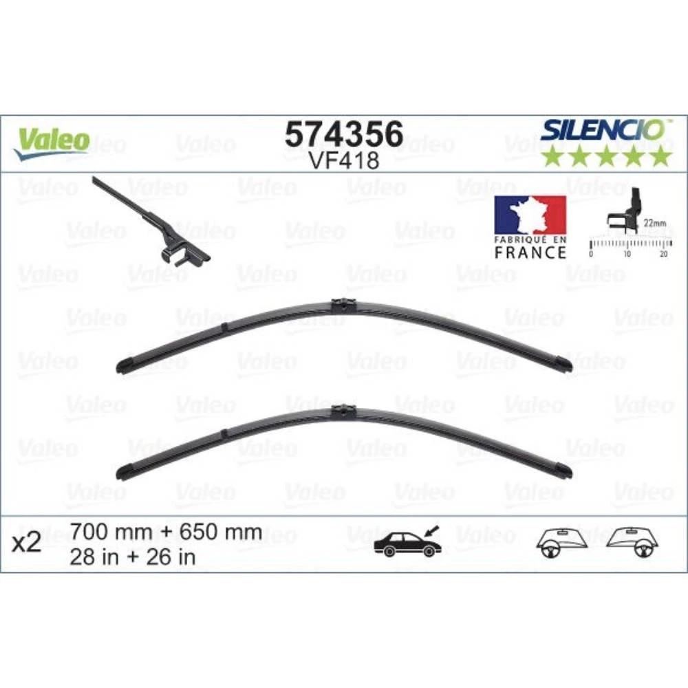 Stěrače Valeo Silencio Flat pro Renault Modus