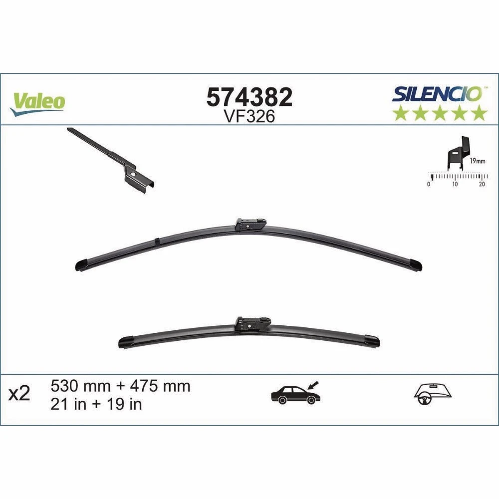 Stěrače Valeo Silencio Flat pro JAC T8 Pro