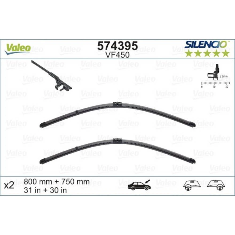 Stěrače Valeo Silencio Flat pro Citroen C4