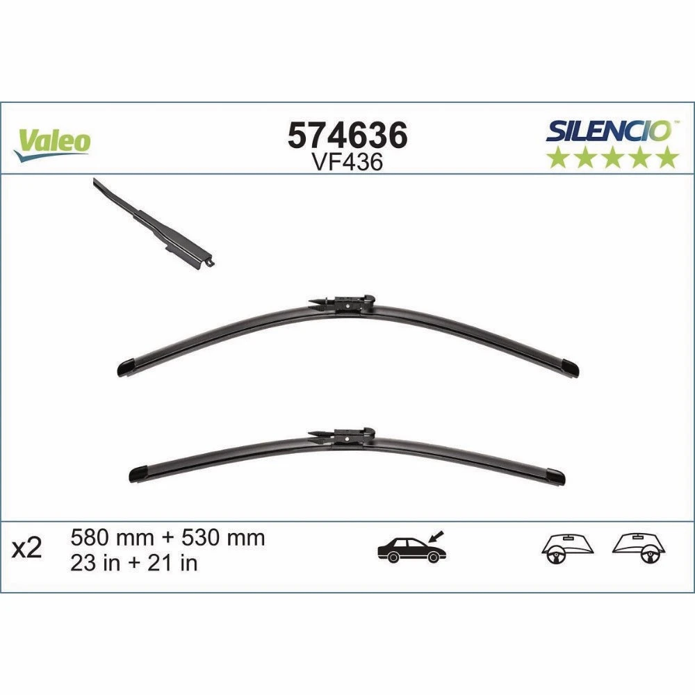 Stěrače Valeo Silencio Flat pro Smart Fortwo