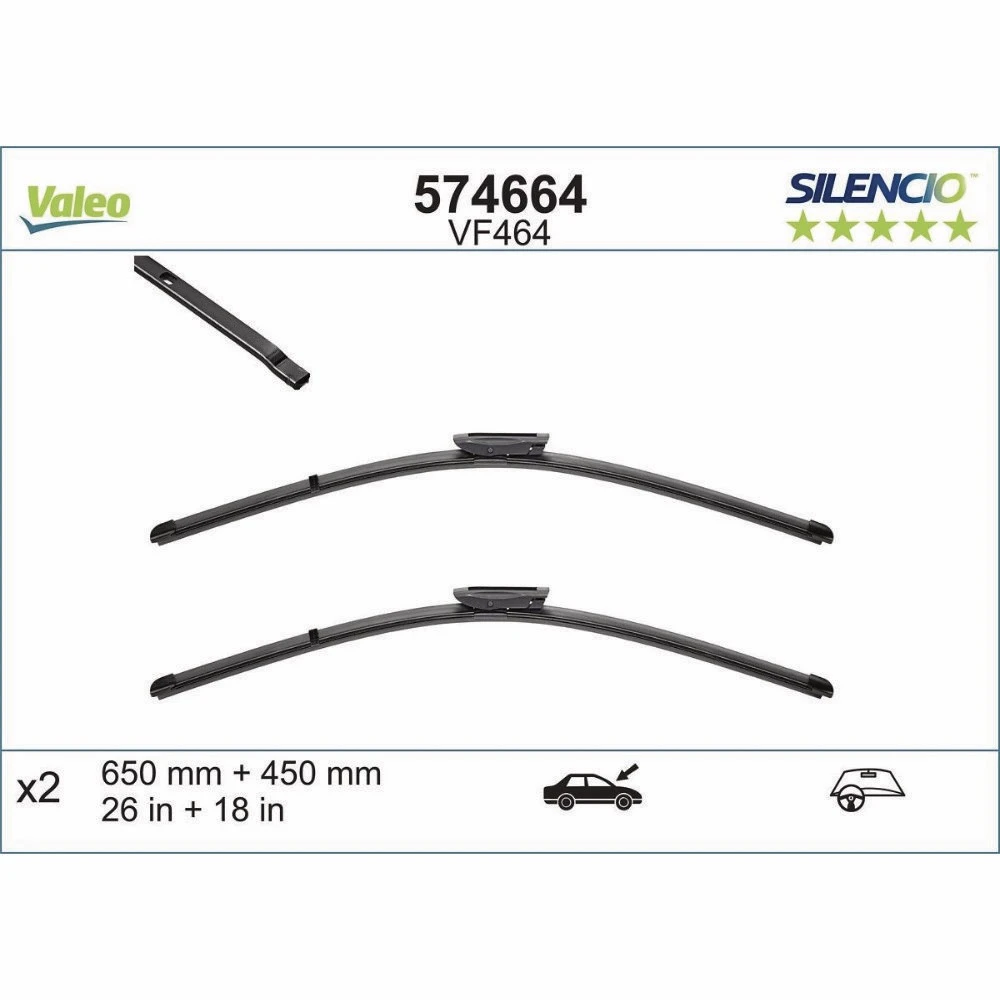 Stěrače Valeo Silencio Flat pro Peugeot Bipper