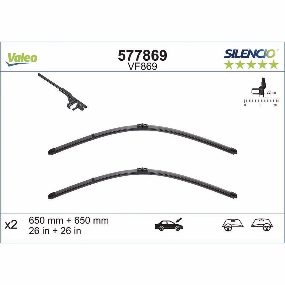 Stěrače Valeo Silencio Flat pro Mercedes E Class