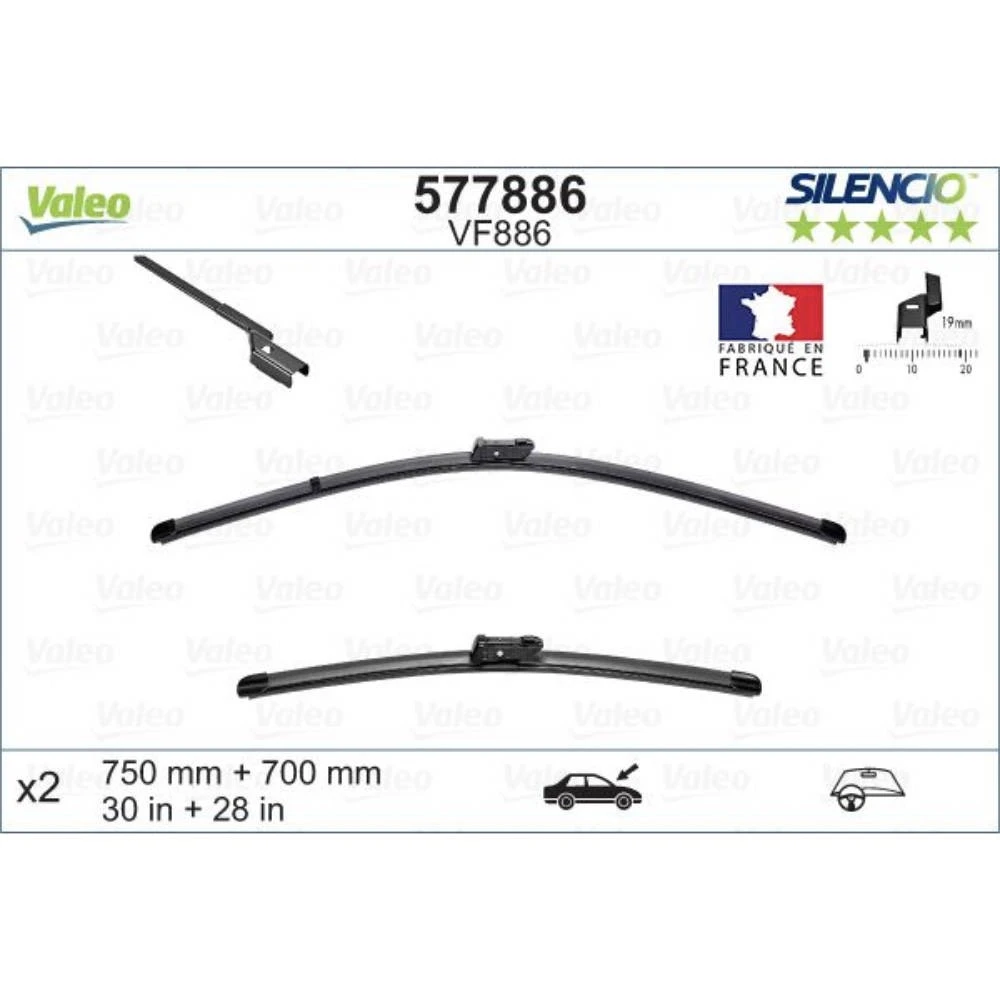 Stěrače Valeo Silencio Flat pro Renault Espace