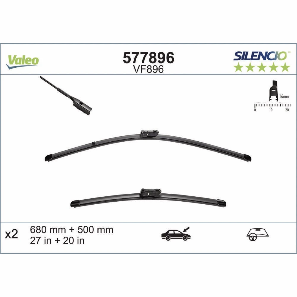 Stěrače Valeo Silencio Flat pro Audi Q7