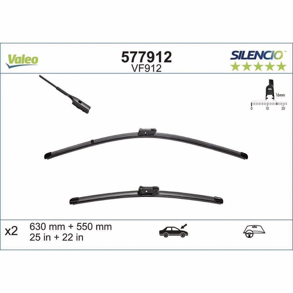 Stěrače Valeo Silencio Flat pro Audi A6