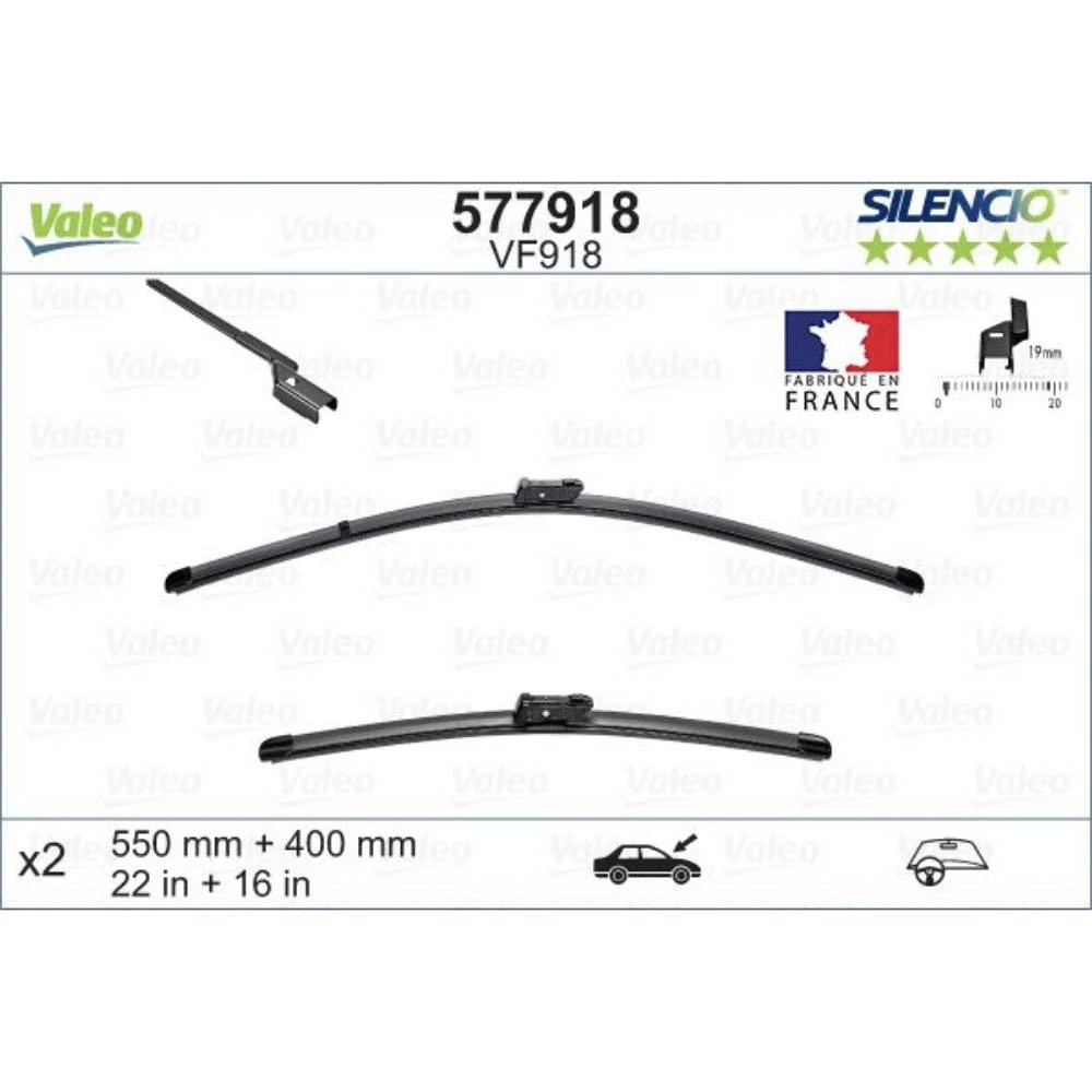 Stěrače Valeo Silencio Flat pro Ford Ka