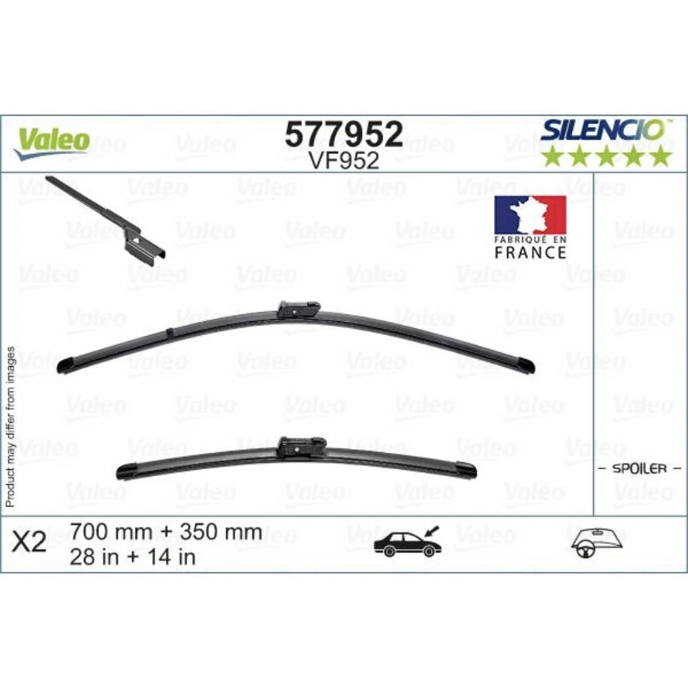 Sada předních stěračů Valeo Silencio Flat 700 a 350 mm pro Renault Symbioz 2024-2026