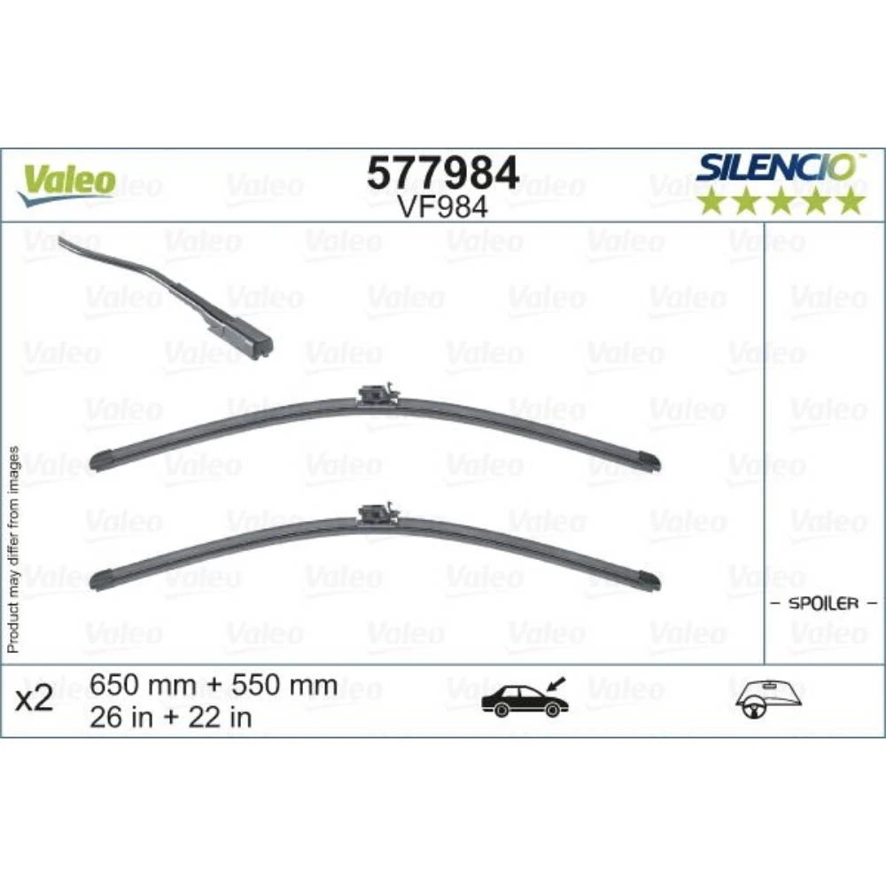 Sada předních stěračů Valeo Silencio Flat 650 a 550 mm pro Maybach S Class 2020-2026
