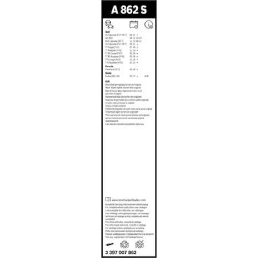Sada předních stěračů BOSCH AeroTwin 600 a 530 mm pro Audi TT 2014-2023