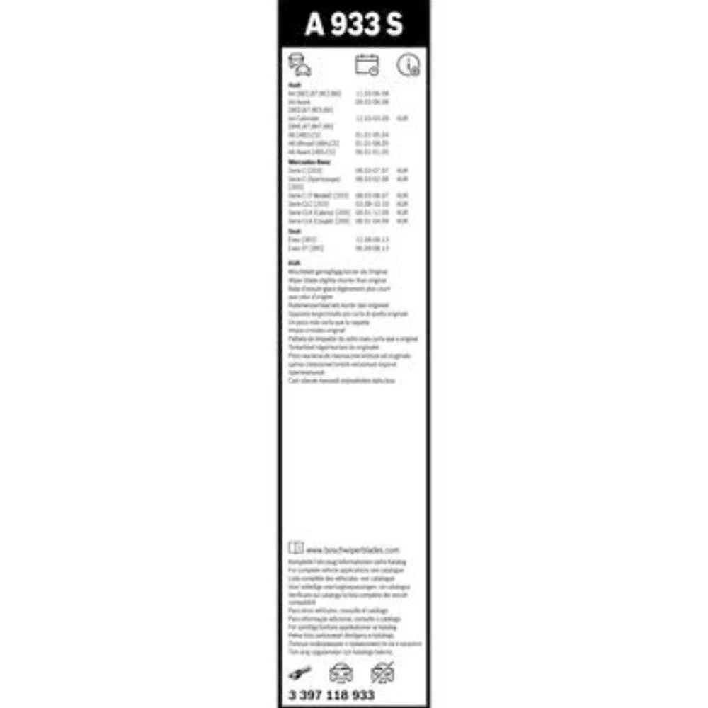 Sada předních stěračů BOSCH AeroTwin 550 a 550 mm pro Mercedes C Class T-Modell 2003-2007