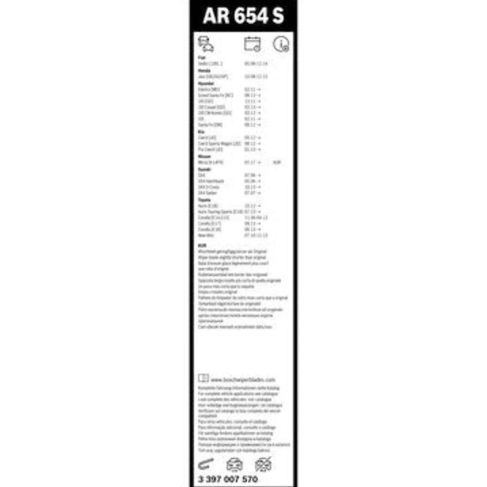 Sada předních stěračů BOSCH AeroTwin 650 a 350 mm pro KIA Cerato 3 2013-2019