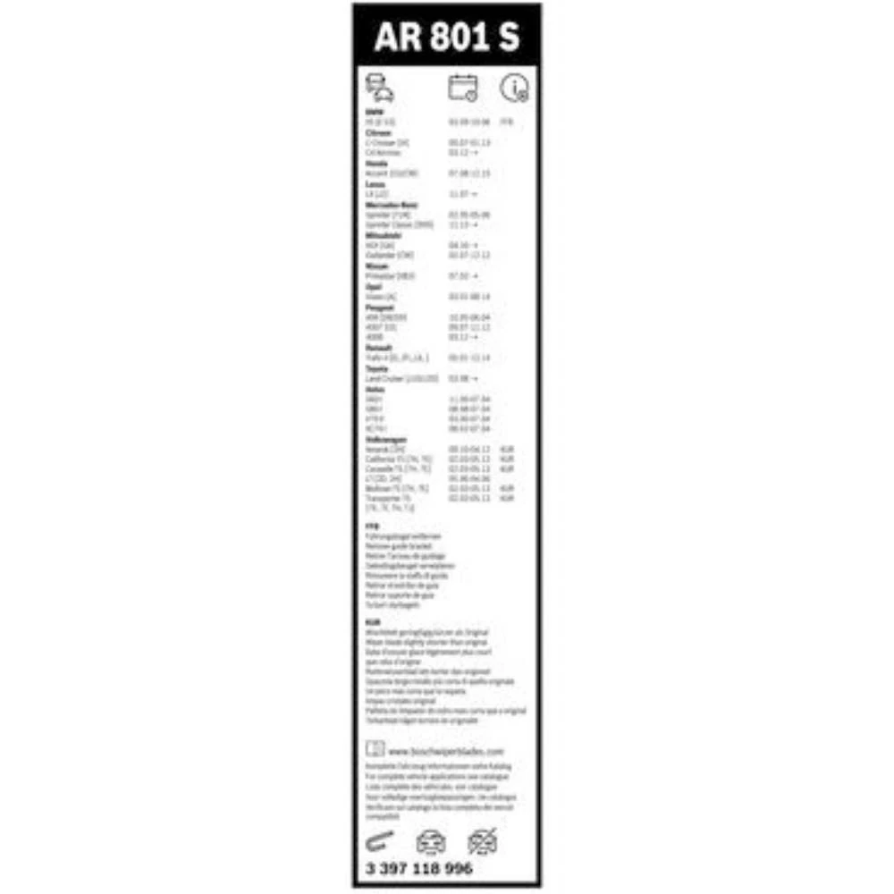 Sada předních stěračů BOSCH AeroTwin 600 a 530 mm pro Citroen C4 Aircross 2012-2018