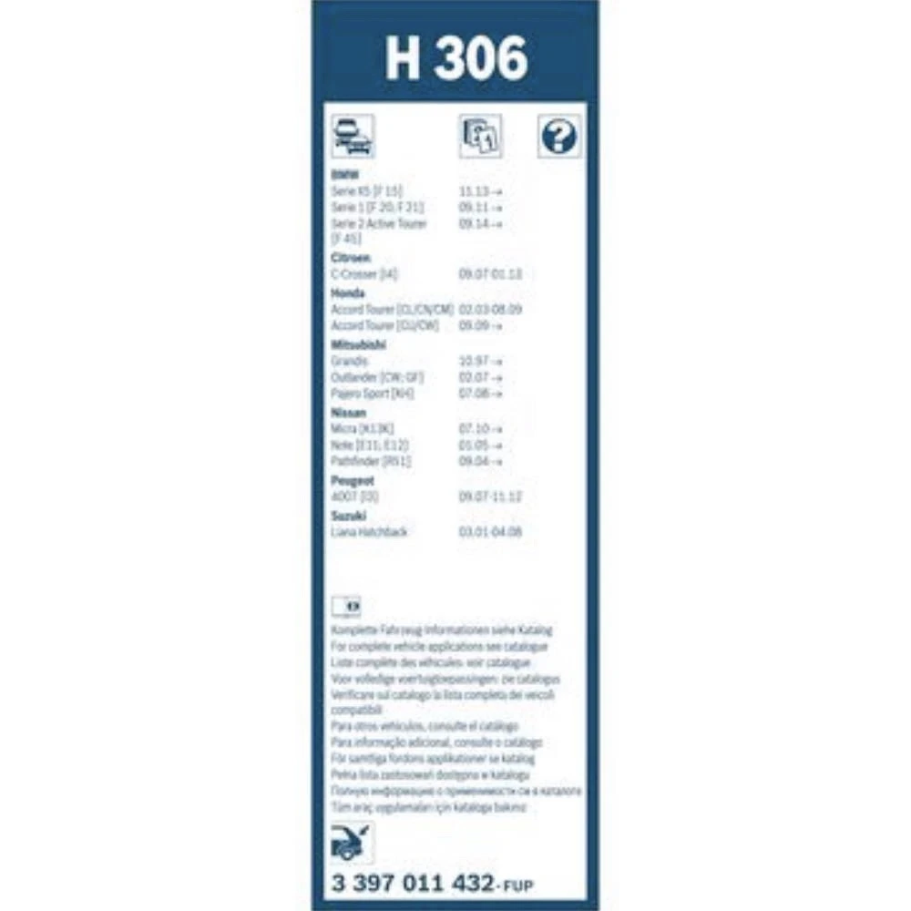 Zadní stěrač BOSCH Rear 300 mm pro DongFeng | DFSK Fengon 580 2021-2026