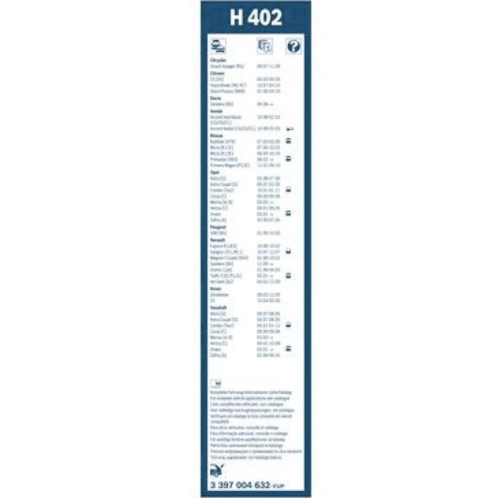 Zadní stěrač BOSCH Rear 400 mm pro Renault Clio 1 1994-1998