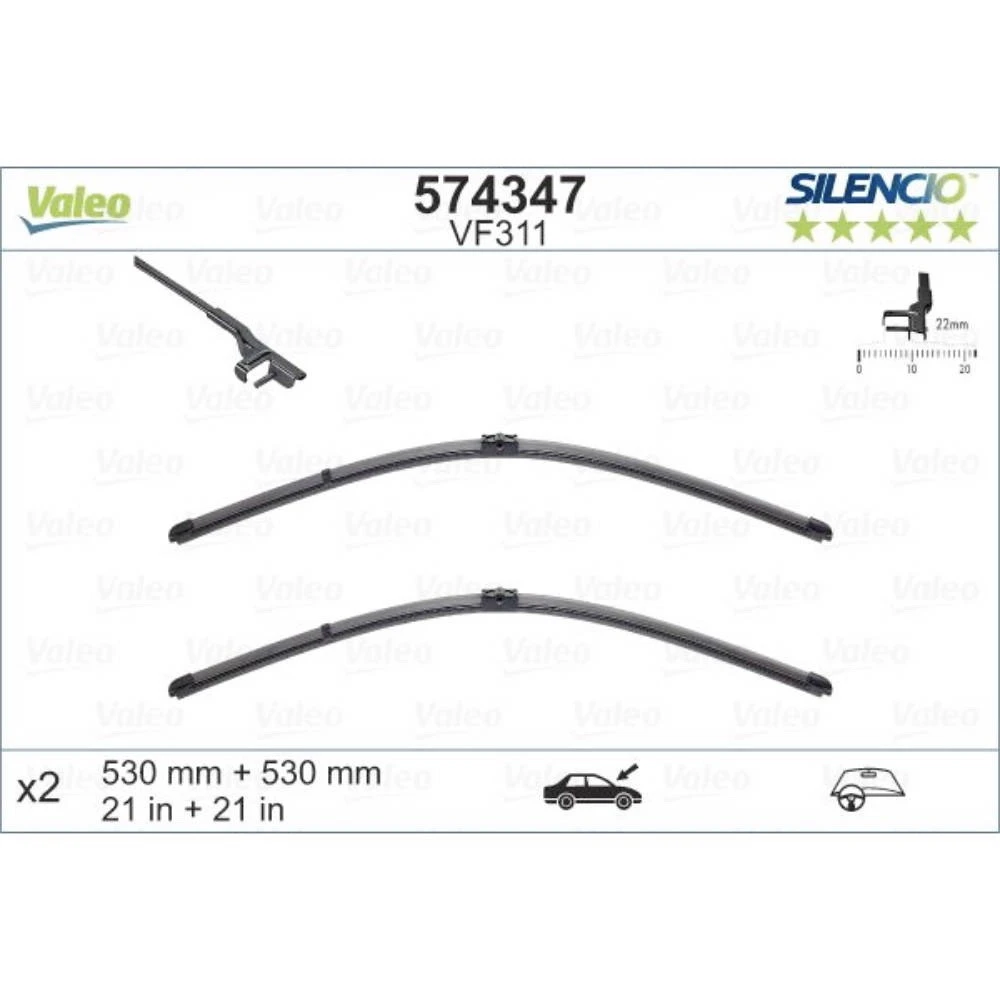 Stěrače Valeo Silencio Flat pro Audi TT