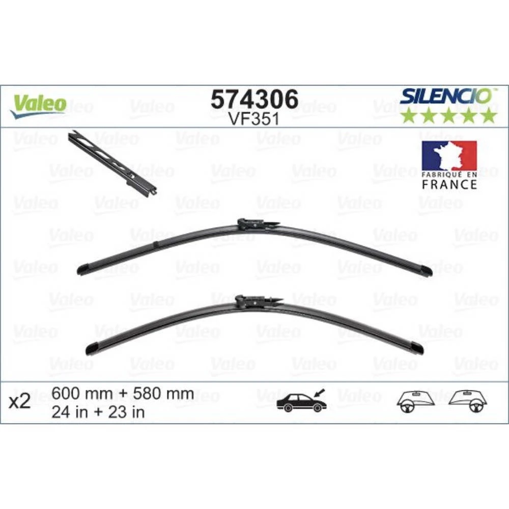 Stěrače Valeo Silencio Flat pro BMW 6 Series