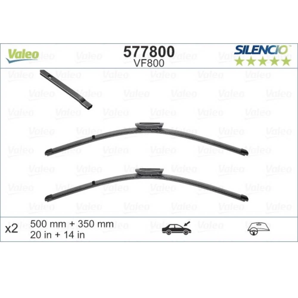Stěrače Valeo Silencio Flat pro Smart Forfour