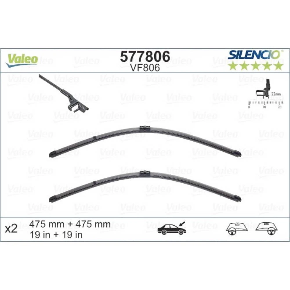 Stěrače Valeo Silencio Flat pro Volkswagen Lupo