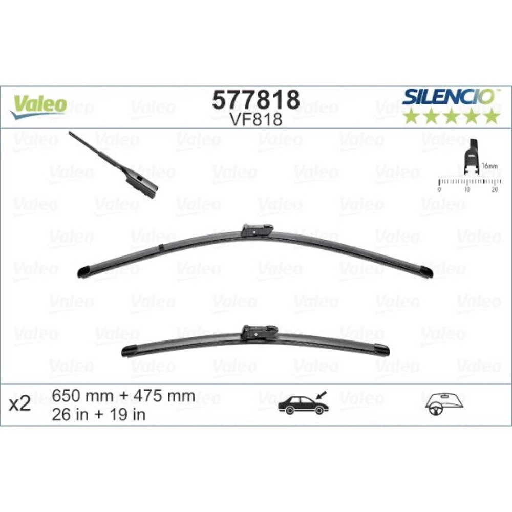Stěrače Valeo Silencio Flat pro Lamborghini Urus