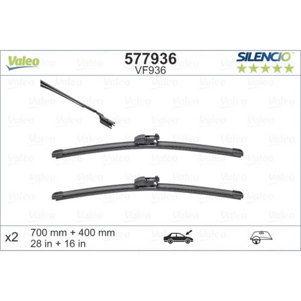 Stěrače Valeo Silencio Flat pro Toyota Prius