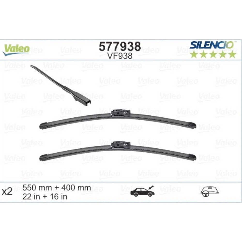 Stěrače Valeo Silencio Flat pro Renault Express