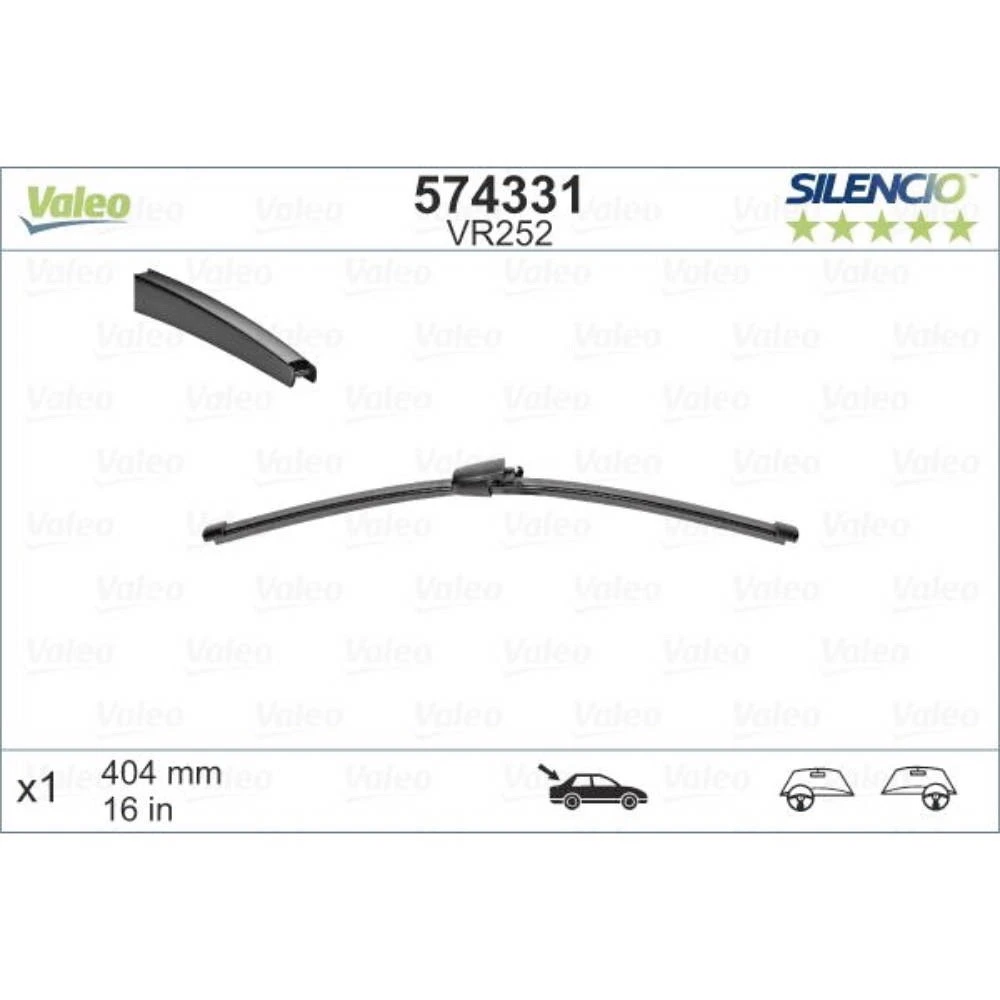 Zadní stěrač Valeo Silencio Rear 404 mm pro Skoda Fabia 2 Combi 2006-2013