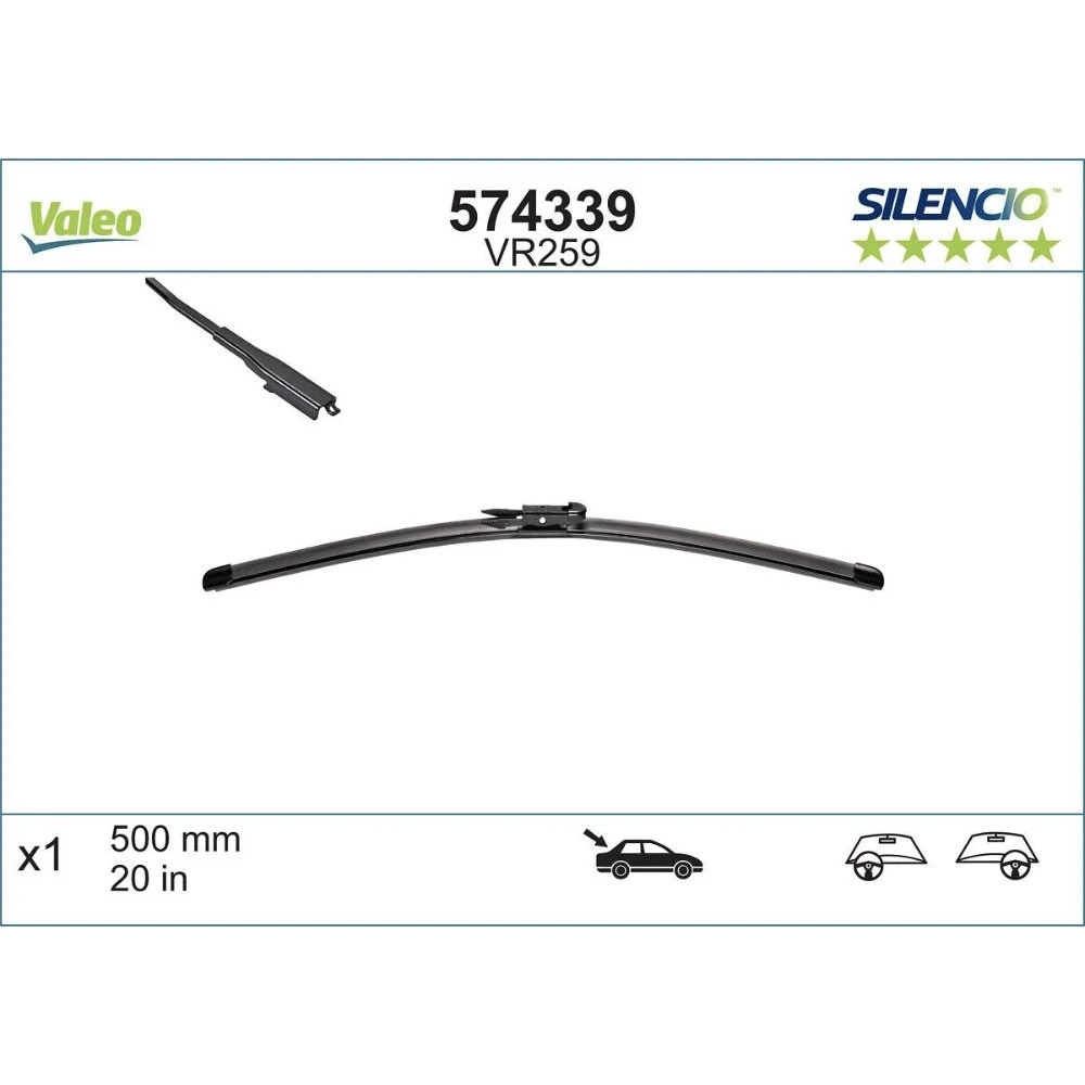 Zadní stěrač Valeo Silencio Rear 500 mm pro Ford Mondeo 5 2014-2021