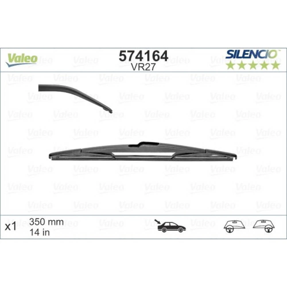 Zadní stěrač Valeo Silencio Rear 350 mm pro Fiat Stilo Multi Wagon 2002-2005