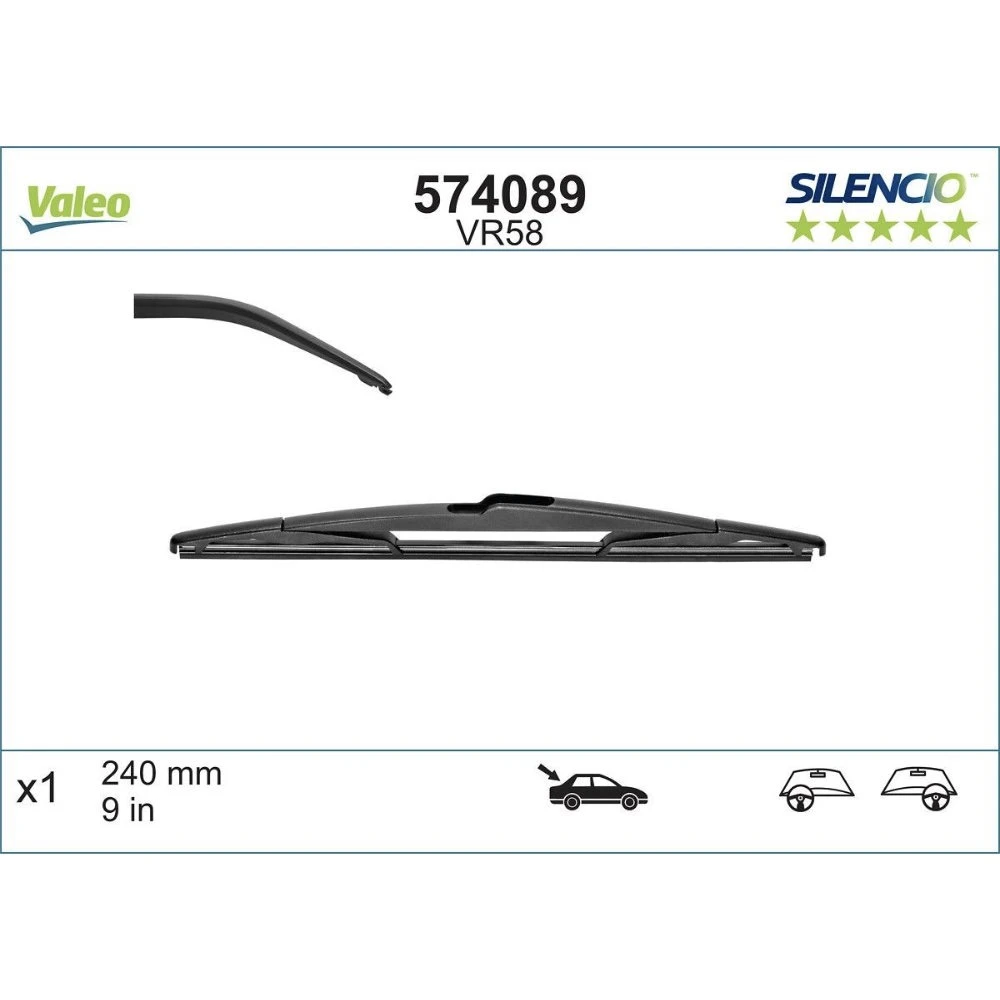 Zadní stěrač Valeo Silencio Rear 240 mm pro Opel Astra H GTC 2004-2014